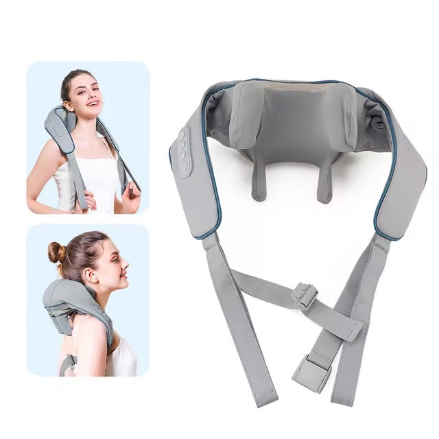 ShiatsuLuxe™ Heated Neck & Shoulder Messager         Patented Deep-kneading