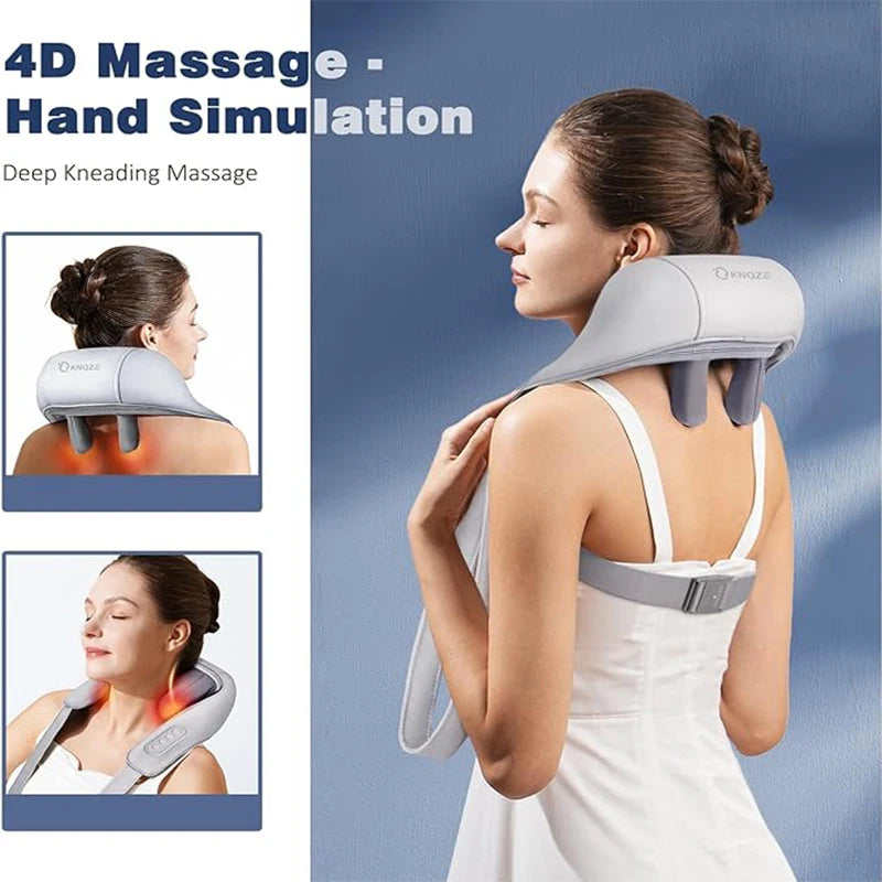 ShiatsuLuxe™ Heated Neck & Shoulder Messager         Patented Deep-kneading