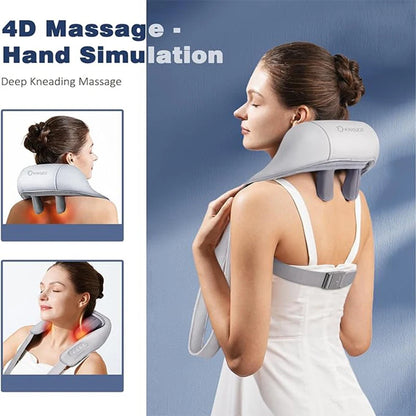 ShiatsuLuxe™ Heated Neck & Shoulder Messager         Patented Deep-kneading