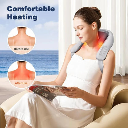 ShiatsuLuxe™ Heated Neck & Shoulder Messager         Patented Deep-kneading