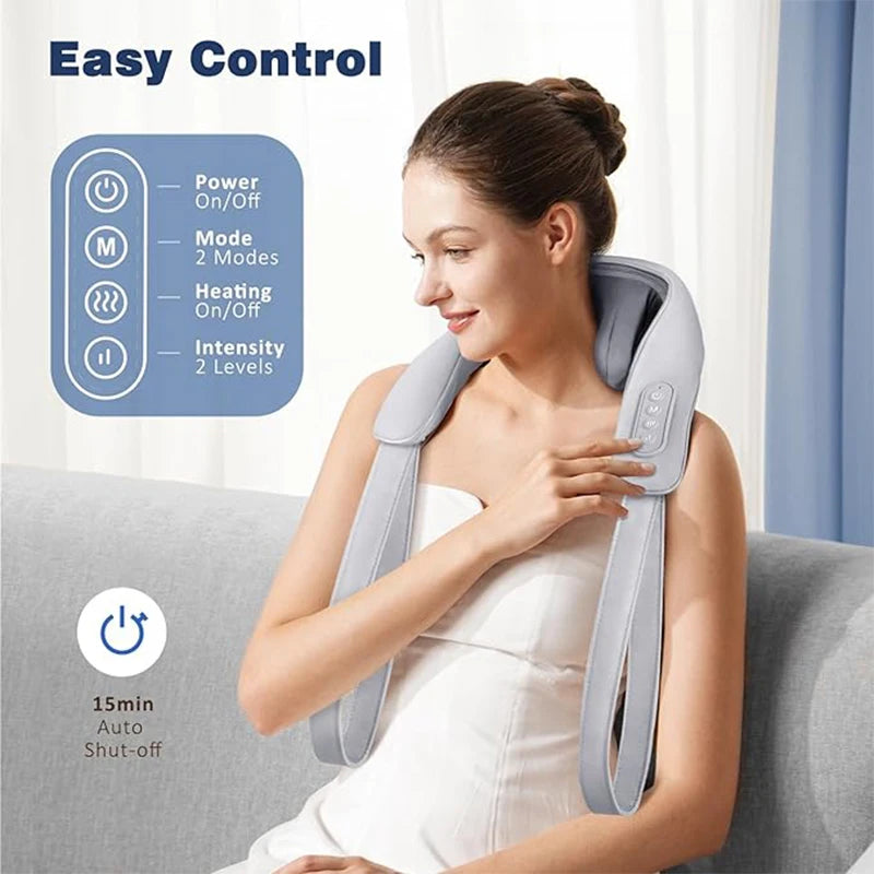 ShiatsuLuxe™ Heated Neck & Shoulder Messager         Patented Deep-kneading